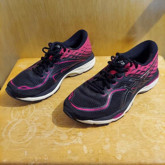 Asics T7B8N Gel Cumulus 19 Women's US 9.5 Black Pink Running Sneaker Shoes - Picture 1 of 9